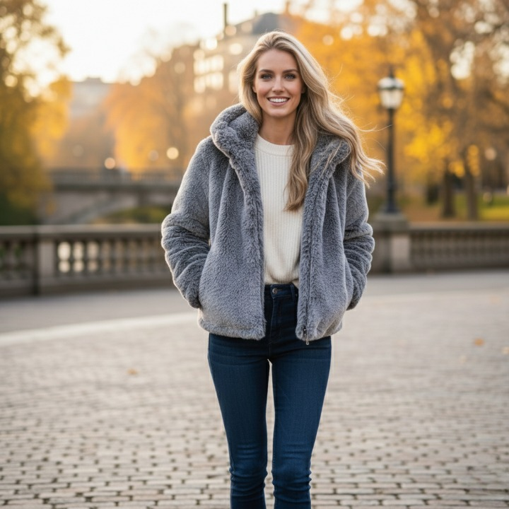 Winterjacke mit Kunstfell